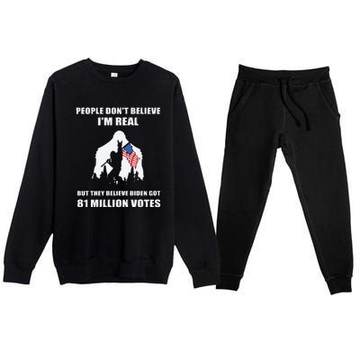 Bigfoot 81 Million Votes Anti Biden Premium Crewneck Sweatsuit Set