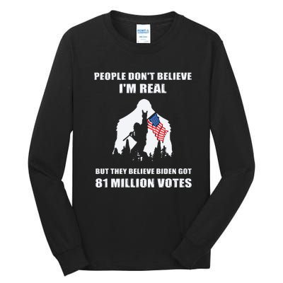 Bigfoot 81 Million Votes Anti Biden Tall Long Sleeve T-Shirt