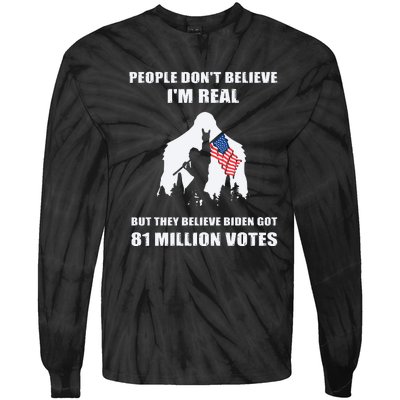 Bigfoot 81 Million Votes Anti Biden Tie-Dye Long Sleeve Shirt