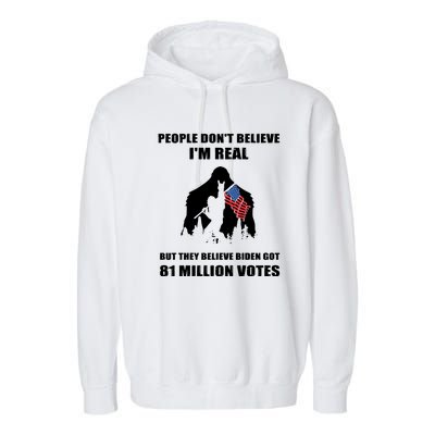 Bigfoot 81 Million Votes Anti Biden Garment-Dyed Fleece Hoodie