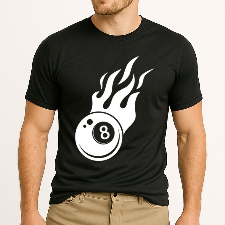 Billiard 8ball Pool Billiard Flame Billiard Ball Flame Funny Gift Cooling Performance Crew T-Shirt