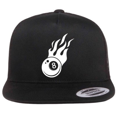 Billiard 8ball Pool Billiard Flame Billiard Ball Flame Funny Gift Flatbill Hat