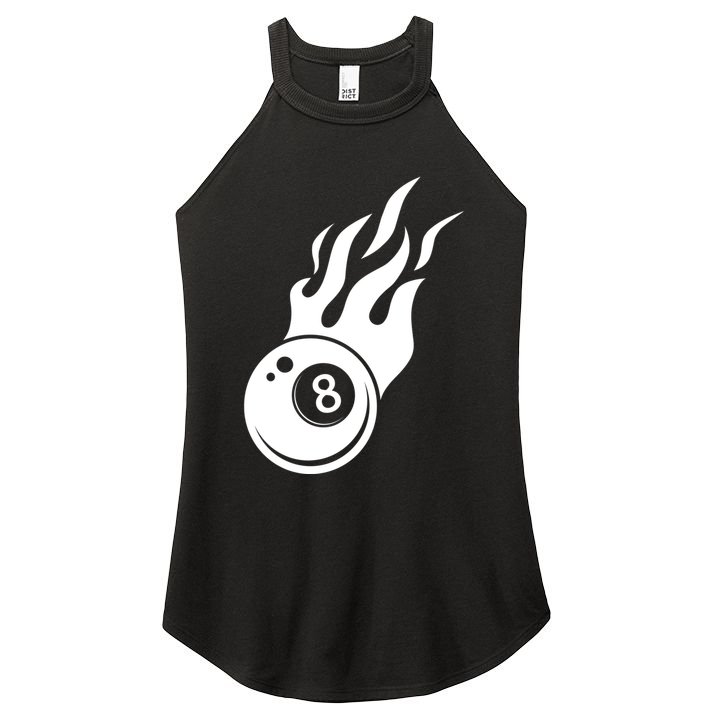 Billiard 8ball Pool Billiard Flame Billiard Ball Flame Funny Gift Women's Perfect Tri Rocker Tank