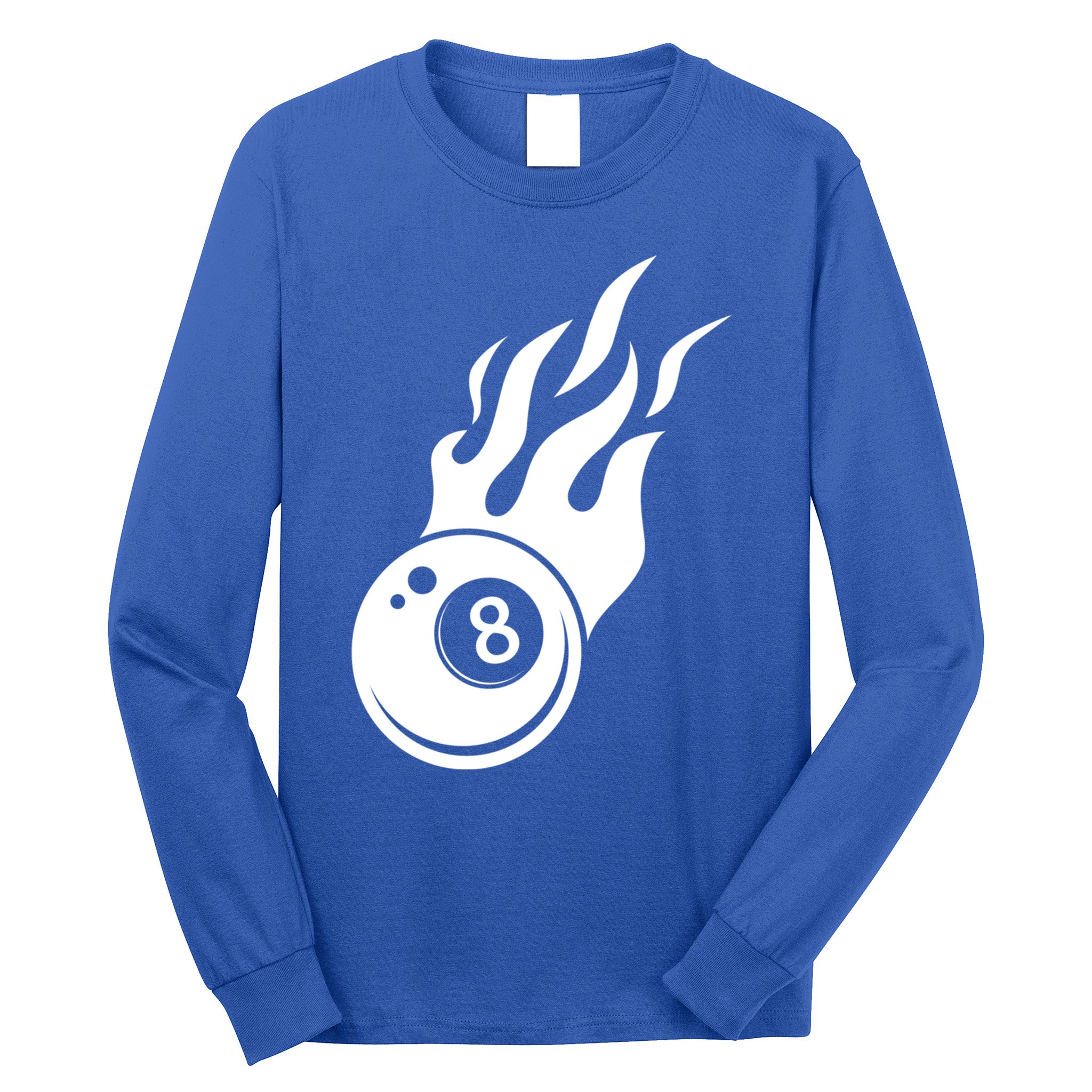 Billiard 8ball Pool Billiard Flame Billiard Ball Flame Funny Gift Long Sleeve Shirt