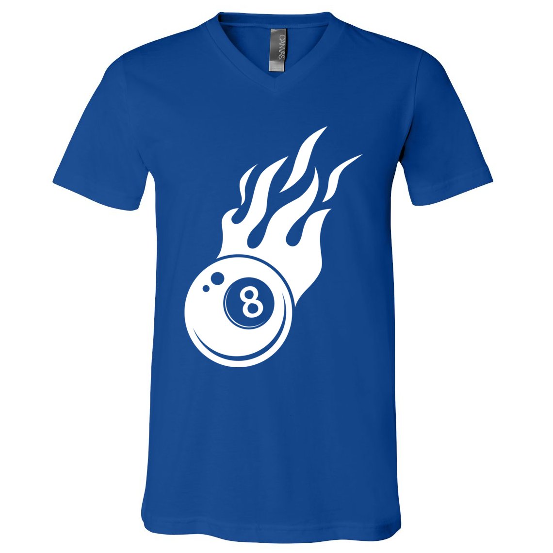 Billiard 8ball Pool Billiard Flame Billiard Ball Flame Funny Gift V-Neck T-Shirt
