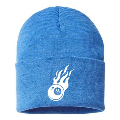 Billiard 8ball Pool Billiard Flame Billiard Ball Flame Funny Gift Sustainable Knit Beanie