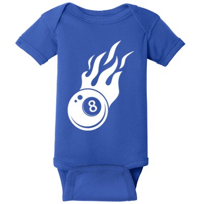 Billiard 8ball Pool Billiard Flame Billiard Ball Flame Funny Gift Baby Bodysuit