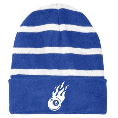 Billiard 8ball Pool Billiard Flame Billiard Ball Flame Funny Gift Striped Beanie with Solid Band