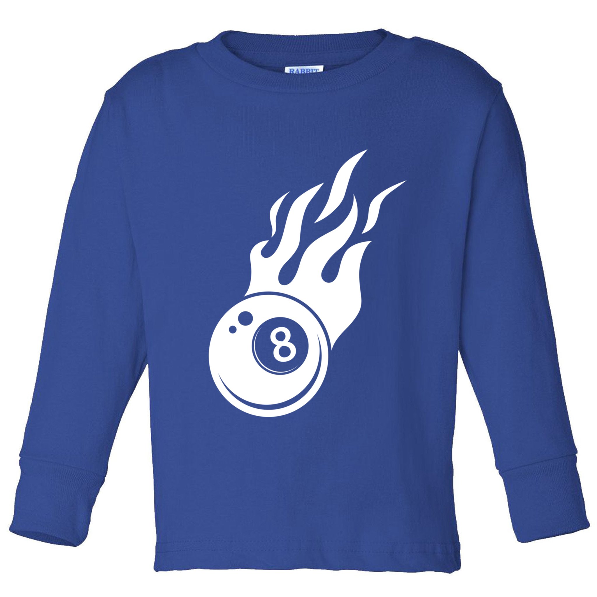Billiard 8ball Pool Billiard Flame Billiard Ball Flame Funny Gift Toddler Long Sleeve Shirt