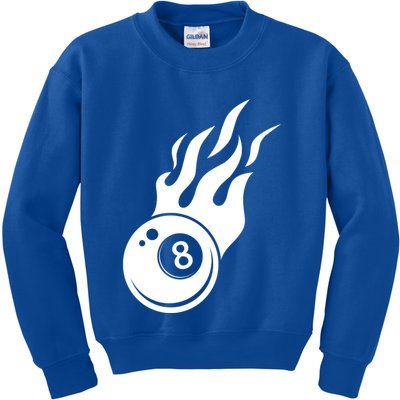 Billiard 8ball Pool Billiard Flame Billiard Ball Flame Funny Gift Kids Sweatshirt