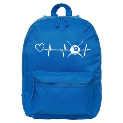 Billiards 8ball Pool Billiard Heartbeat Heart Billiard Gift 16 in Basic Backpack