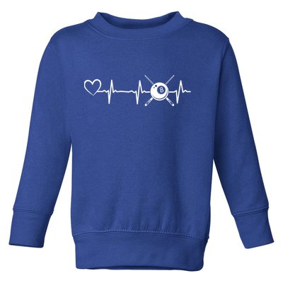 Billiards 8ball Pool Billiard Heartbeat Heart Billiard Gift Toddler Sweatshirt