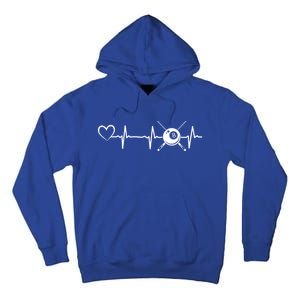 Billiards 8ball Pool Billiard Heartbeat Heart Billiard Gift Tall Hoodie