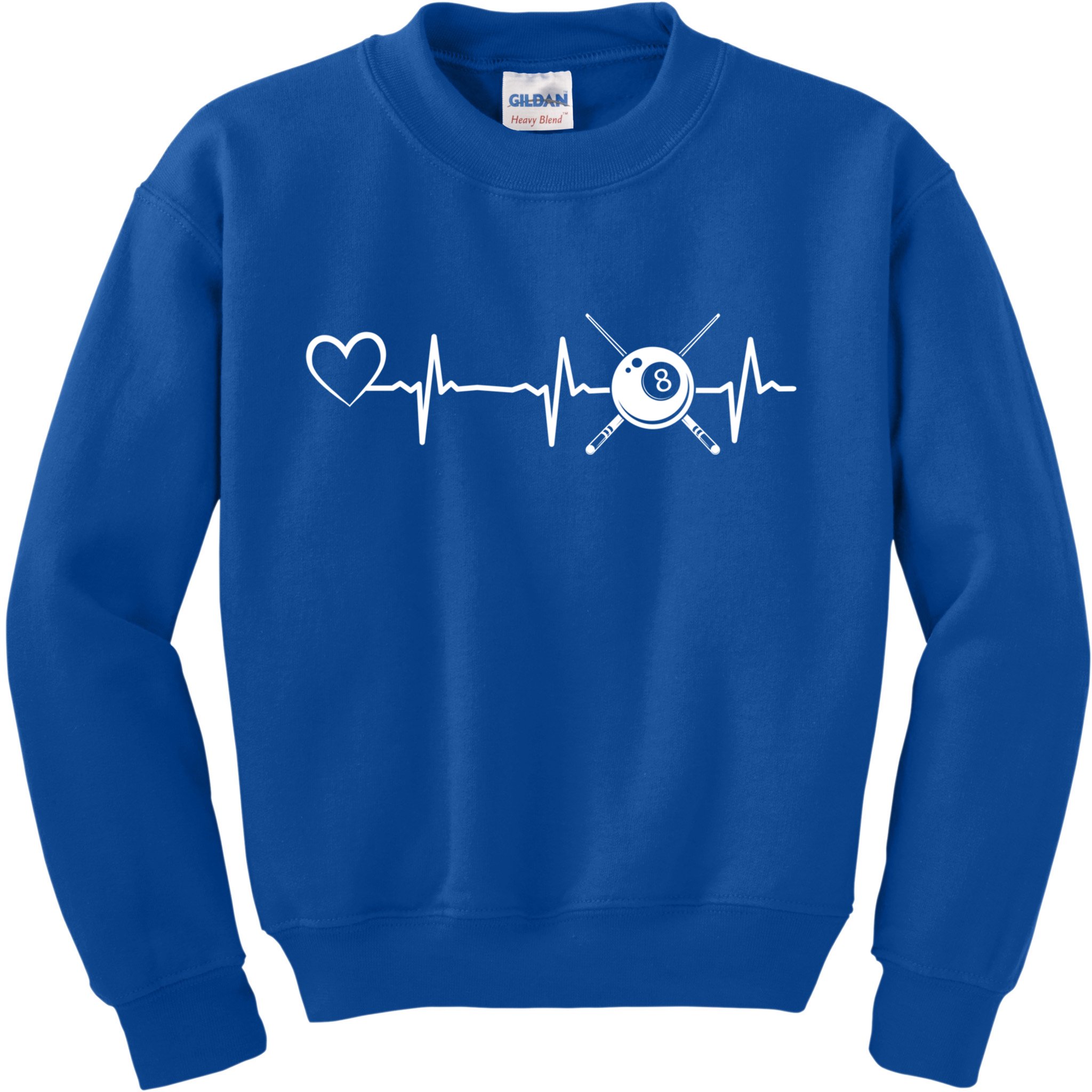 Billiards 8ball Pool Billiard Heartbeat Heart Billiard Gift Kids Sweatshirt