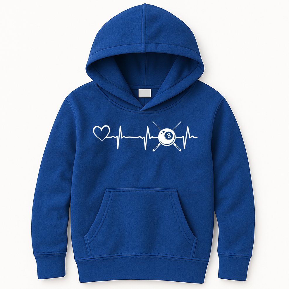 Billiards 8ball Pool Billiard Heartbeat Heart Billiard Gift Kids Hoodie