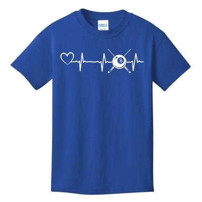 Billiards 8ball Pool Billiard Heartbeat Heart Billiard Gift Kids T-Shirt