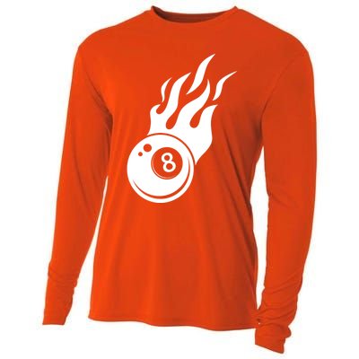 Billiard 8ball Pool Billiard Flame Billiard Ball Flame Cool Gift Cooling Performance Long Sleeve Crew