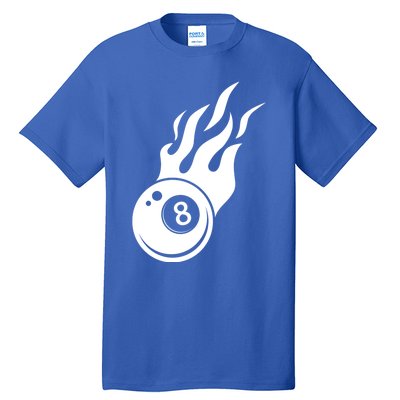 Billiard 8ball Pool Billiard Flame Billiard Ball Flame Cool Gift Tall T-Shirt