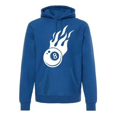 Billiard 8ball Pool Billiard Flame Billiard Ball Flame Cool Gift Premium Hoodie