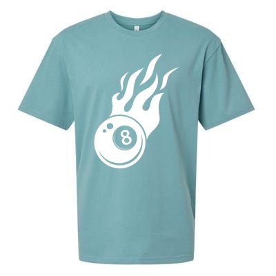 Billiard 8ball Pool Billiard Flame Billiard Ball Flame Cool Gift Sueded Cloud Jersey T-Shirt