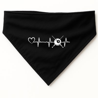 Billiards 8ball Pool Billiard Heartbeat Heart Billiard Gift USA-Made Doggie Bandana