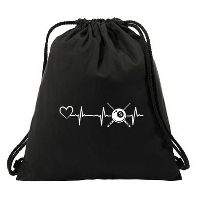 Billiards 8ball Pool Billiard Heartbeat Heart Billiard Gift Drawstring Bag