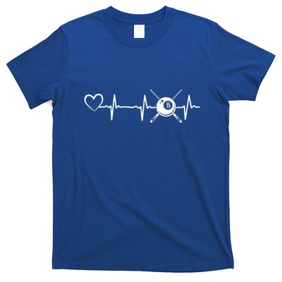 Billiards 8ball Pool Billiard Heartbeat Heart Billiard Gift T-Shirt