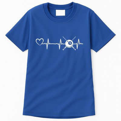 Billiards 8ball Pool Billiard Heartbeat Heart Billiard Gift Tall T-Shirt
