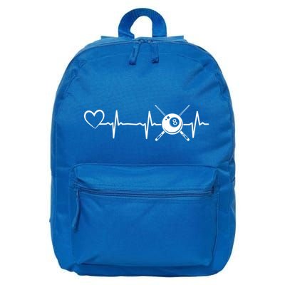 Billiards 8ball Pool Billiard Heartbeat Heart Billiard Gift 16 in Basic Backpack