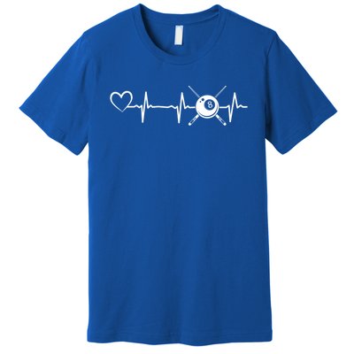 Billiards 8ball Pool Billiard Heartbeat Heart Billiard Gift Premium T-Shirt