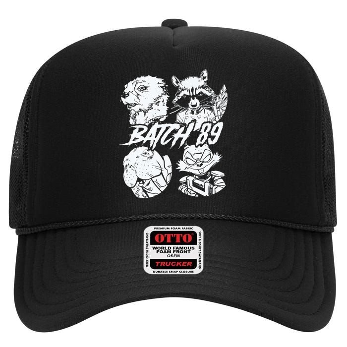 Batch 89 Rocket And Friends High Crown Mesh Back Trucker Hat