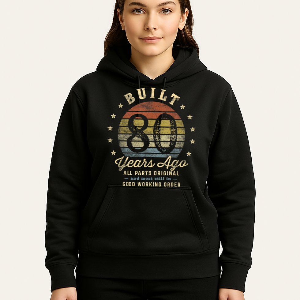 Built 80 Years Ago - All Parts Original Gifts 80th Birthday Hoodie