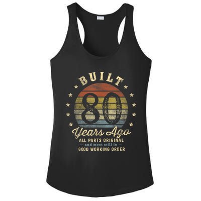 Built 80 Years Ago - All Parts Original Gifts 80th Birthday Ladies PosiCharge Competitor Racerback Tank