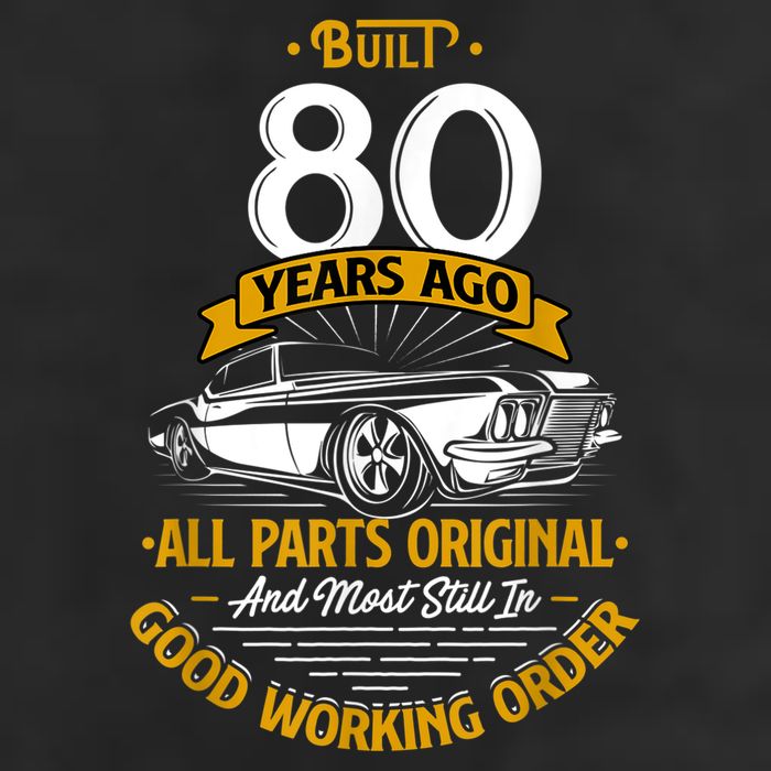Built 80 Years Ago - Funny 80th Birthday Gift 7 Panel Mesh Trucker Snapback Hat