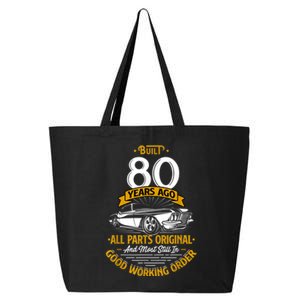 Built 80 Years Ago - Funny 80th Birthday Gift 25L Jumbo Tote