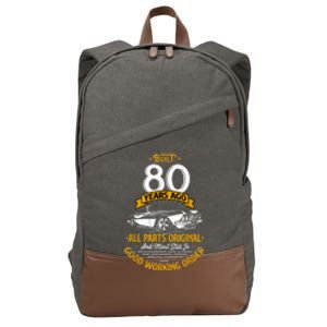 Built 80 Years Ago - Funny 80th Birthday Gift Cotton Canvas Backpack