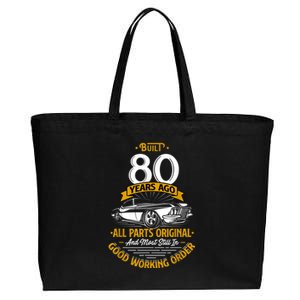 Built 80 Years Ago - Funny 80th Birthday Gift Cotton Canvas Jumbo Tote