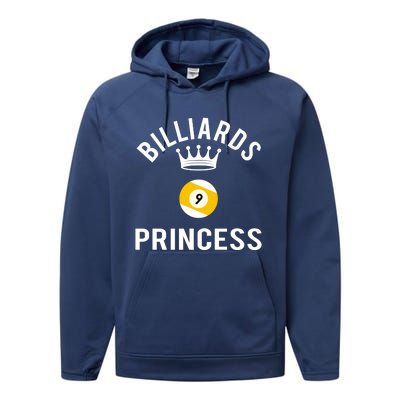 Billiards 9 Ball Princess Gift Performance Fleece Hoodie