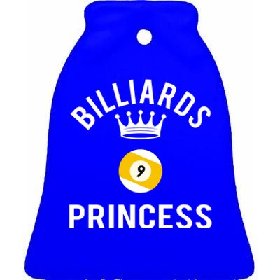 Billiards 9 Ball Princess Gift Ceramic Bell Ornament