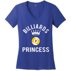 Billiards 9 Ball Princess Gift Women's V-Neck T-Shirt