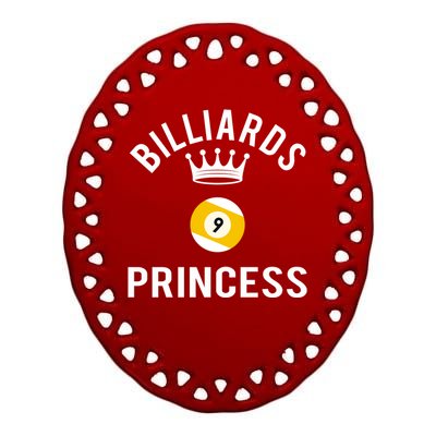 Billiards 9 Ball Princess Gift Ceramic Oval Ornament