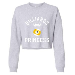 Billiards 9 Ball Princess Gift Cropped Pullover Crew