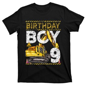 Birthday 9 Construction 9th Birthday Excavator Birthday T-Shirt