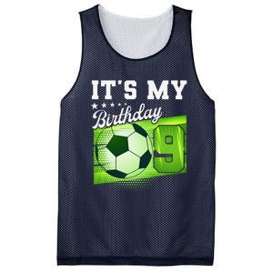 Birthday 9 Soccer Its My 9th Birthday Soccer Mesh Reversible Basketball Jersey Tank