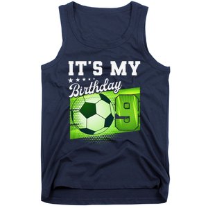 Birthday 9 Soccer Its My 9th Birthday Soccer Tank Top