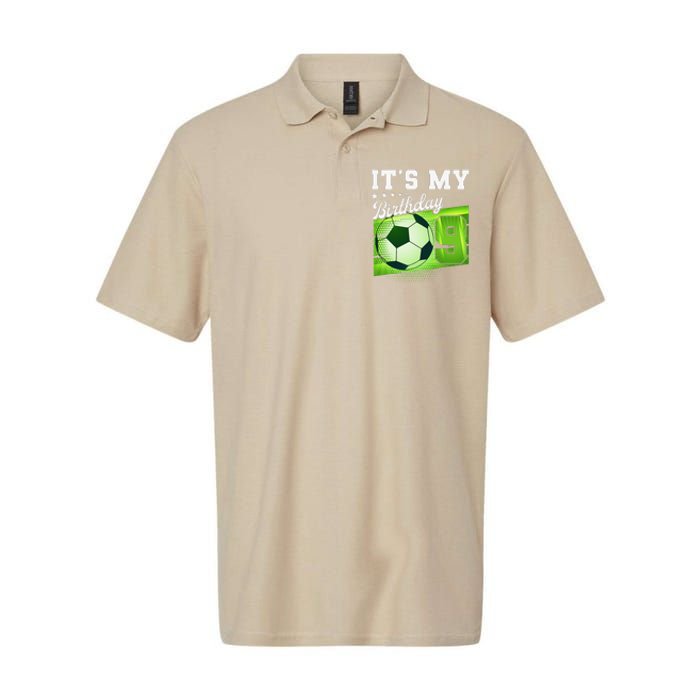 Birthday 9 Soccer Its My 9th Birthday Soccer Softstyle Adult Sport Polo