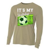 Birthday 9 Soccer Its My 9th Birthday Soccer Cooling Performance Long Sleeve Crew