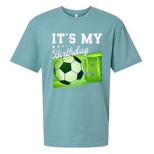 Birthday 9 Soccer Its My 9th Birthday Soccer Sueded Cloud Jersey T-Shirt