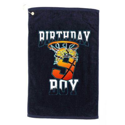 Boy 9 Years Old Birthday Gifts Basketball Person Platinum Collection Golf Towel