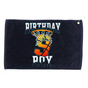 Boy 9 Years Old Birthday Gifts Basketball Person Grommeted Golf Towel